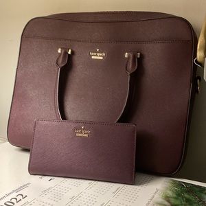 Kate spade 13in laptop bag with matching wallet
